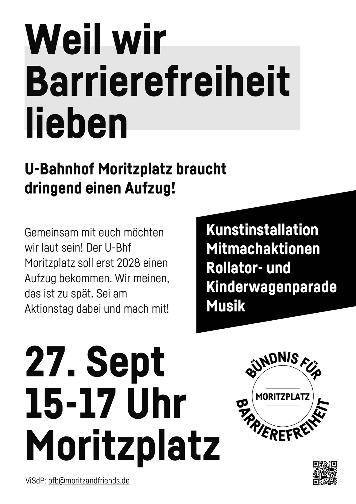 weißer Flyer mit schwarzem Text, siehe unten